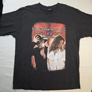Vintage Tim McGraw Faith Hill Soul 2 Soul Tour 2006 Shirt Mens XL Black Country